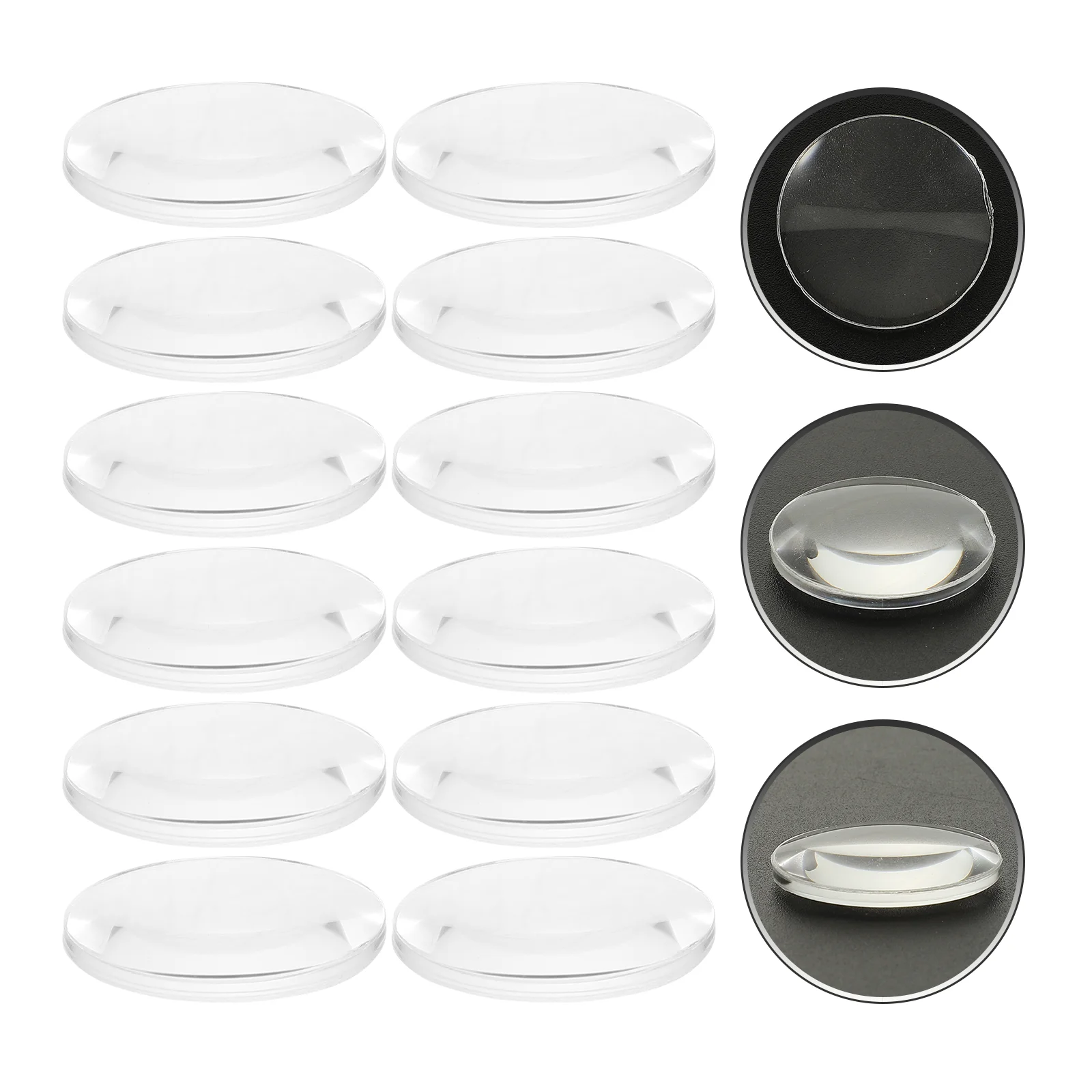 

60Pcs Double Convex Lens 25Mm Diameter Transparent Acrylic Spherical Optically Worked Glass Lens Ground Edges Physics