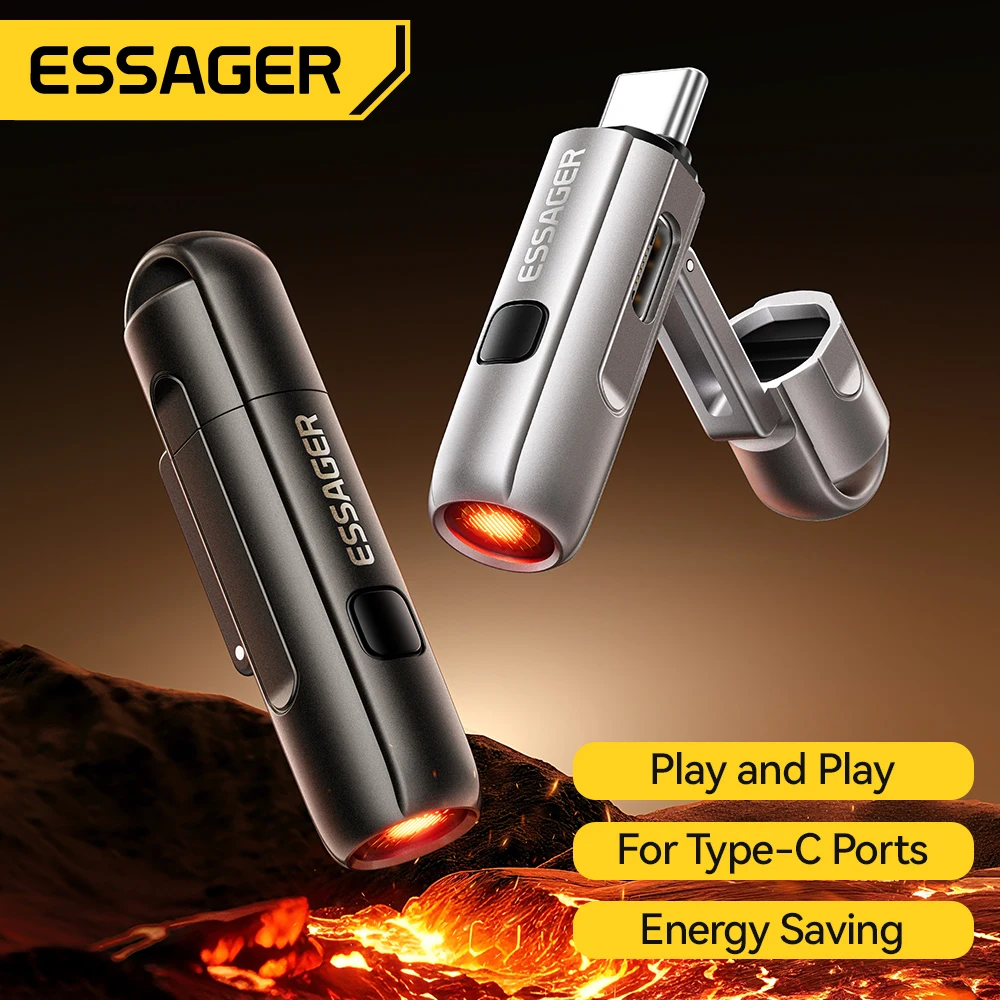 Essager 2-in-1 Type-C Portable Mini Cigarette Lighter with Air Blowing Function Outdoor Safety USB-C Adapter - 2