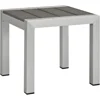Weather Resistant Outdoor Patio Side Table Anodized Aluminum Modern Accent Table Easy Clean Durable Poolside Backyard Porch 2