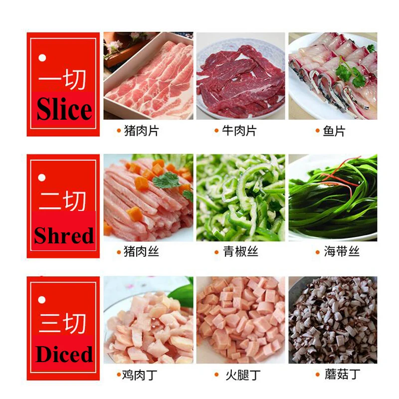 Fresh Beef Slicer/Pork Meat Mutton Cutting Slicing Machine/Fresh Meat Strip Cutter meat shreds cutter 6