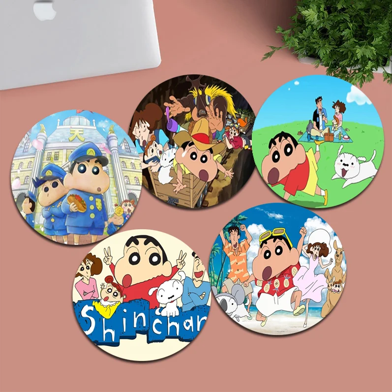 

S-Shin-Chan-Cra-yoning Round Cabinet Gaming Laptop Computer Desk Mat Office Notbook Mouse Pad Mouse Mat for PC Gamer Mousemat