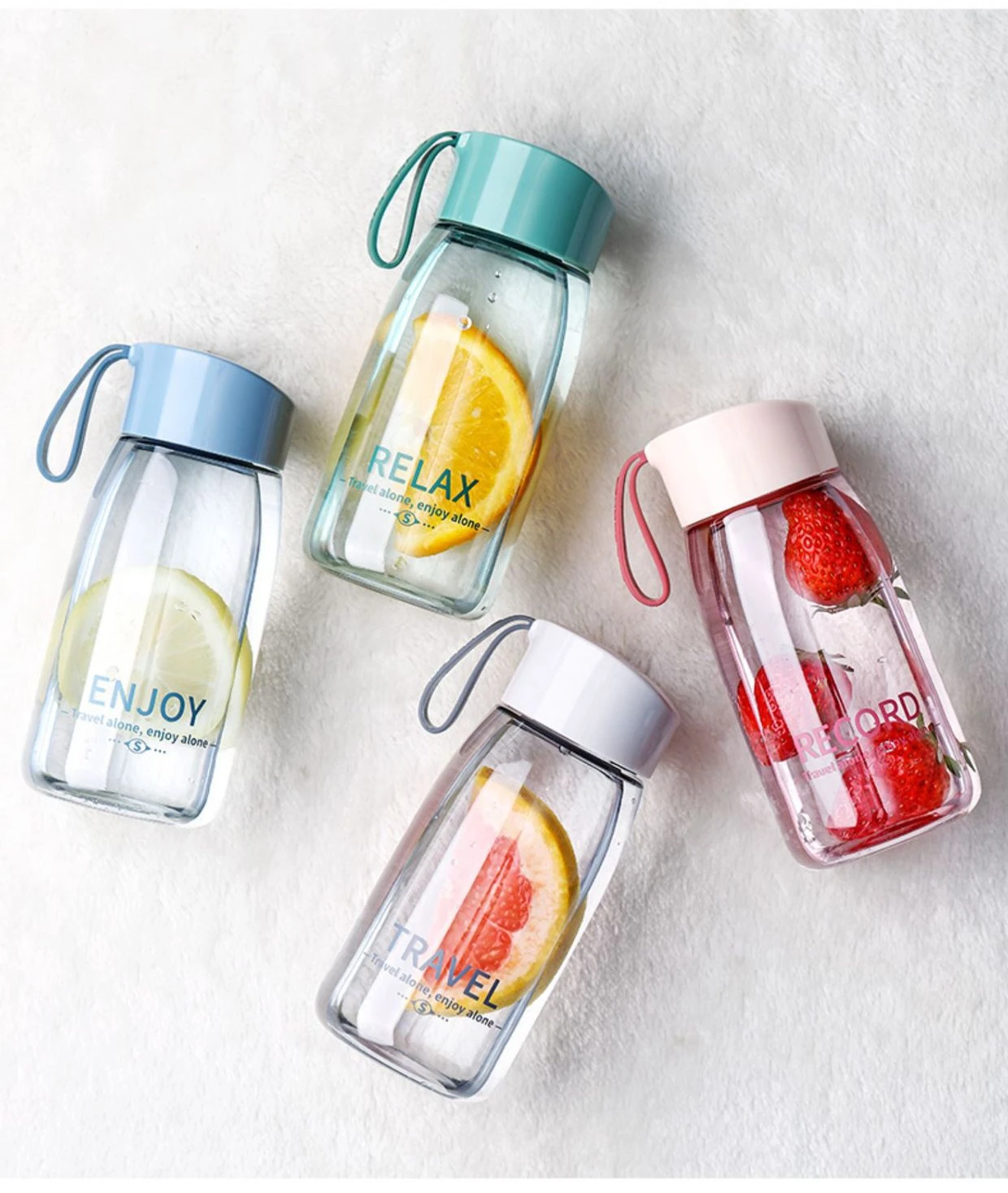 Description Picture 3 of item380ml Plastic Water Bottles Transparent Bottle Outdoor Sports Water Cup Water Mug Student Portable Mug