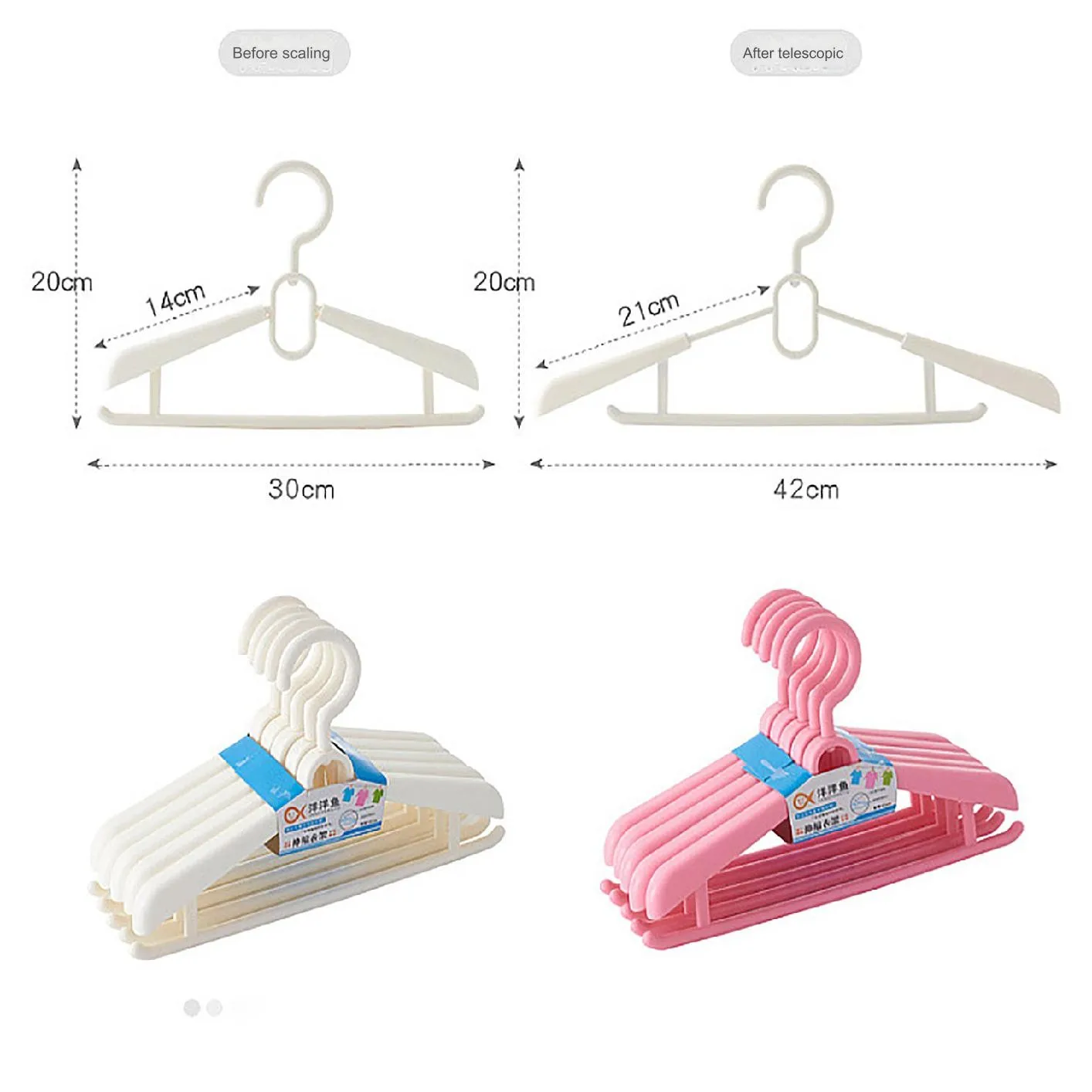 5PCS Adult PlasticsClothe Hanging Rack Clothing Hanger Non-Slip Dry Portable Household Clothe DressOrganizer Closet Space Saver 2
