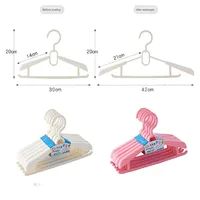 5PCS Adult PlasticsClothe Hanging Rack Clothing Hanger Non-Slip Dry Portable Household Clothe DressOrganizer Closet Space Saver 2