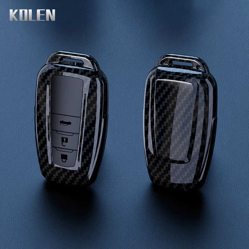 ABS Carbon Fiber Car Key Case Cover Protector Shell Accessories For Toyota Prius Camry Corolla CHR C-HR RAV4 Land Cruiser Prado