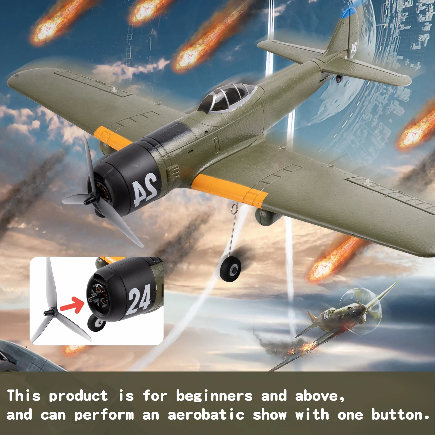 

Ki-84 Fixed wing aircraft Brushless motor RC Airplane glider Airliner Plane Vehicle 6-axis electronic gyroscope Toy Gift Boys