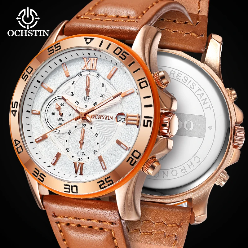 OCHSTIN NEW2023 Men's Watches Classic Roman Scale Dial Luxury Wrist Watch for Man Original Quartz Waterproof Luminous Male reloj new dm caterrpillar 1 50 scale cat 980k wheel loader core classic 85289c by diecast masters for collection