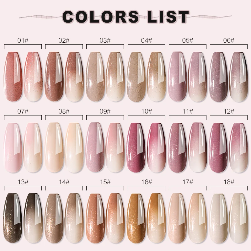 MIZHSE 18 Colors Glitter Gel Polish UV Gel Nail Polish Shining Varnish Hybrid Nail Gel Luxury Top Base Coat Nail design Manicure 2