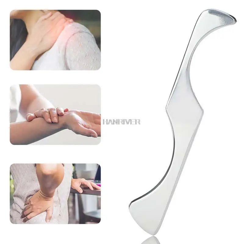 Streamlined mirror stainless steel fascia scraping board, massage muscles, dredge meridians, loosen knives, fascia knives