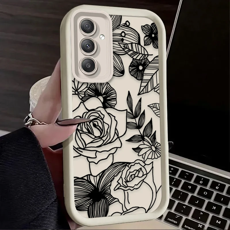Retro Black Flower Phone Case Cover