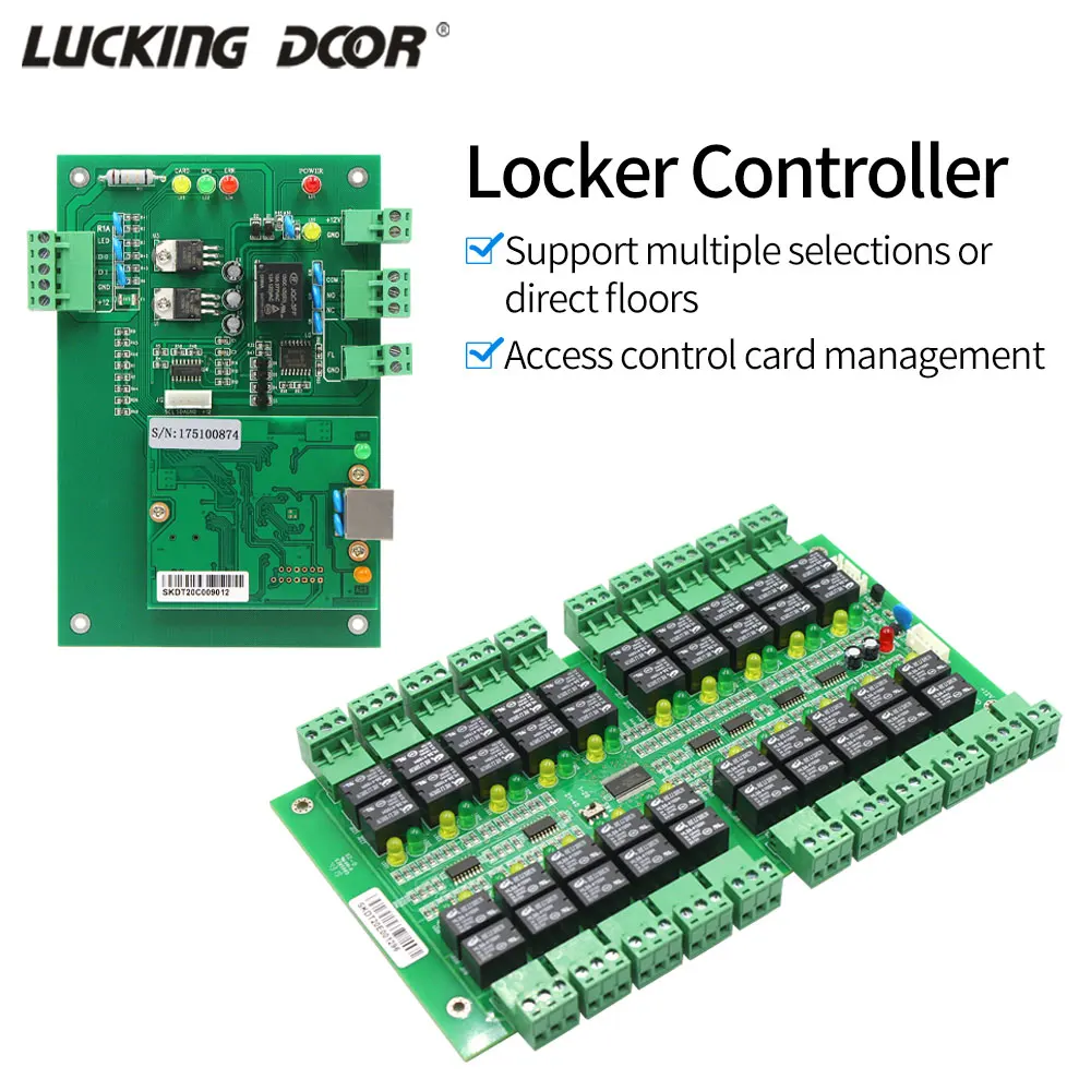 

12 В постоянного тока, TCP/IP, напольный интерфейс лифта, 20 дверей, контроль доступа, биометрическое управление замком шкафа, панель ler, разные решения для дверей