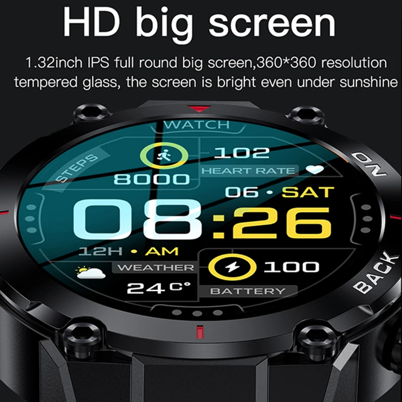 ο 5ATM GPS    Smartwatch 1.3 ġ HD  ߿ Ʈ ġ  ð Men2022