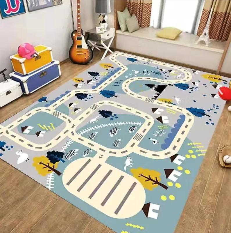 Children's Climbing Mat City Traffic Maze Puzzle Crawling Early Education Game Carpet Bedroom Room Decoration Non-slip Carpet