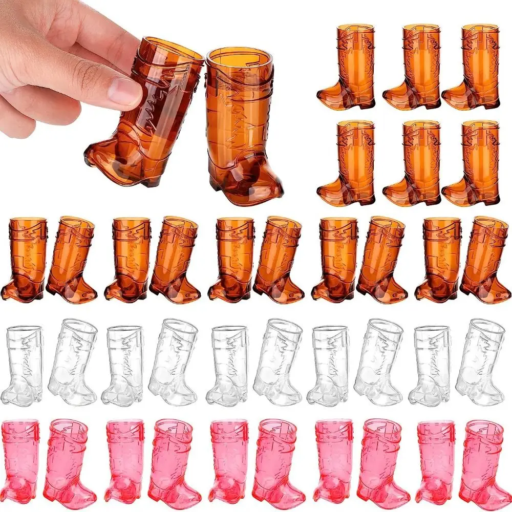 

10Pcs 1 Oz Mini Cowboy Boot Plastic Cups ,Western Cowboy Creative Shot Glasses Cowgirl Bachelorette Party Mini Drinking Cups