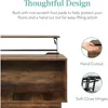 Square Lift Top Coffee Table, Wooden Rustic Modern Multifunctional Accent Table for Living Room w/Hidden Storage, Cubby 6