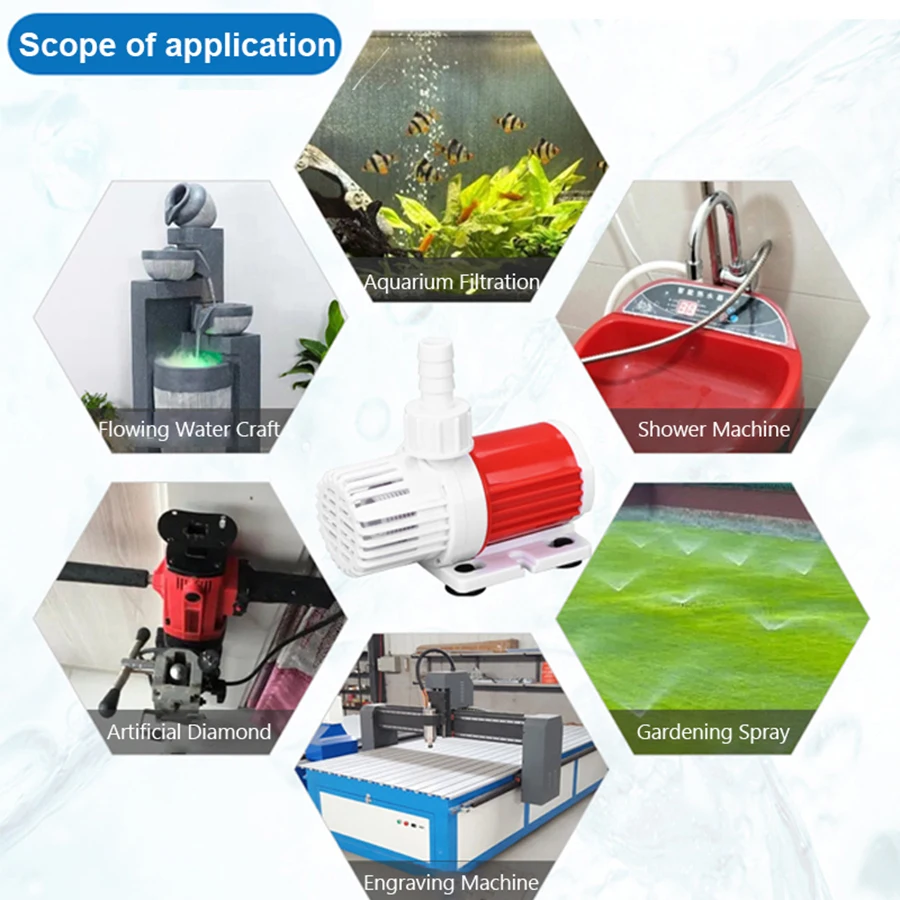 Water Pump 1pc DC 12V Brushless Submersible with 5.5DC Female Plug for Aquarium and Fish Tank