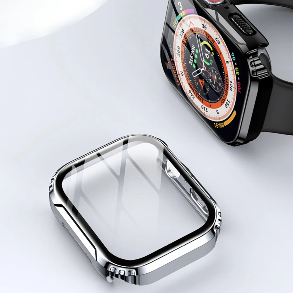 Vetro + Cover Per Apple Watch Case 9 8 7 6 Se 5 4 Iwatch Accessorie Screen Protector Cover Apple Watch Serie 45Mm 44Mm 40Mm 41Mm