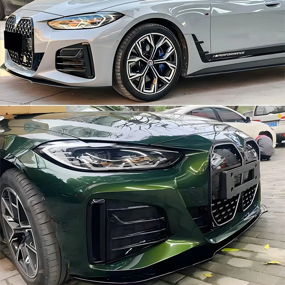 Mp 스타일 M 스포츠 프론트 범퍼 스플리터 립 디퓨저, BMW 4 시리즈 G24 G26 420i 430i i4 M50 그란 쿠페 4 도어 2021-2024, 3 개