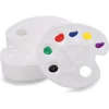 2/8/15Pcs Oval Paint Tray Palettes with Thumb Hole for Students to Craft DIY Painting or Birthday Painting Party 1
