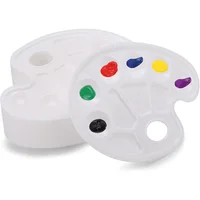 2/8/15Pcs Oval Paint Tray Palettes with Thumb Hole for Students to Craft DIY Painting or Birthday Painting Party 1