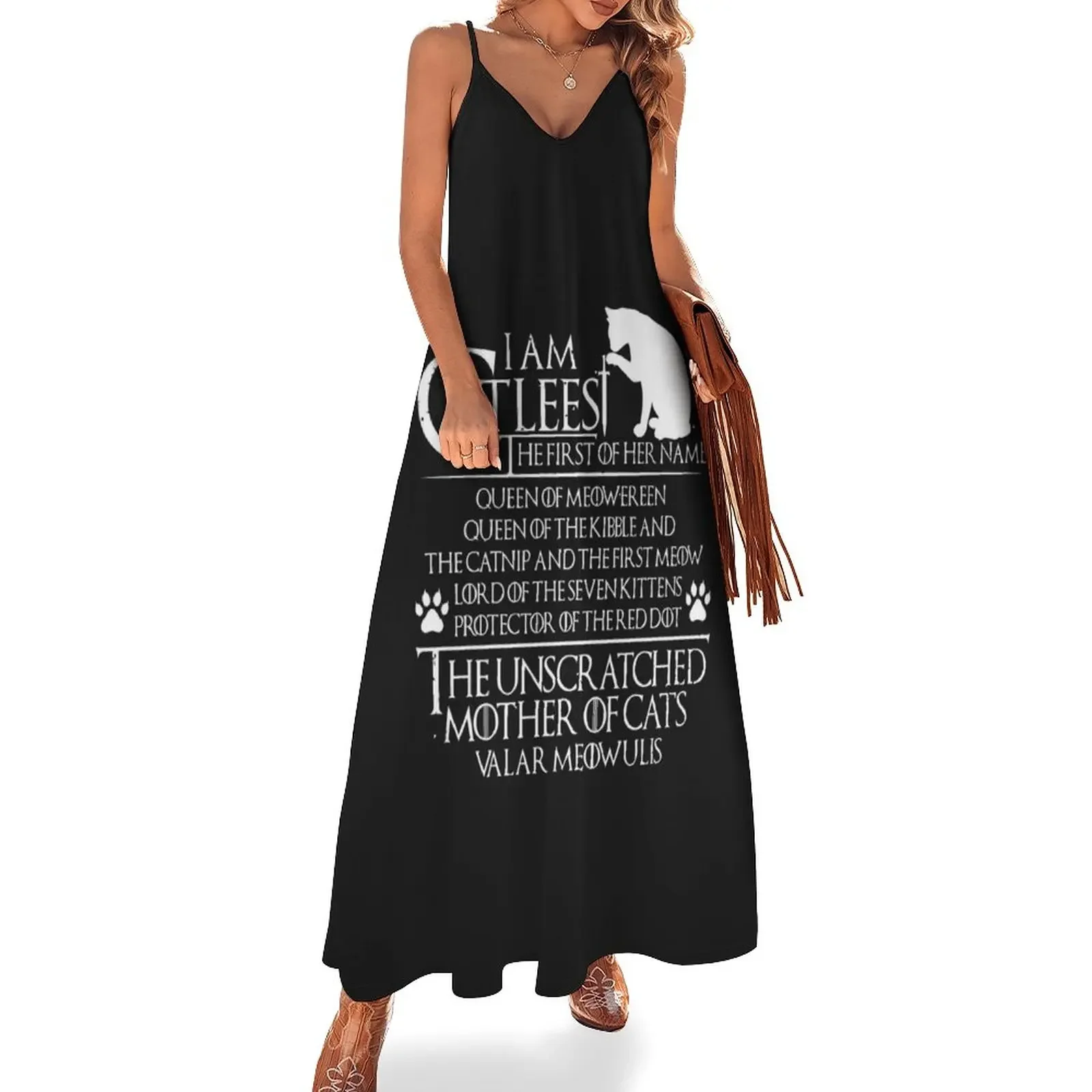 Womens Mother Of Cats Catleesi Sleeveless Dress Long dress woman evening dresses women dresses for woman evening dress
