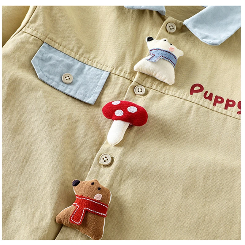 بدلة قفز أنيقة لخريف 2025 للأطفال الرضع مزينة بفطر...