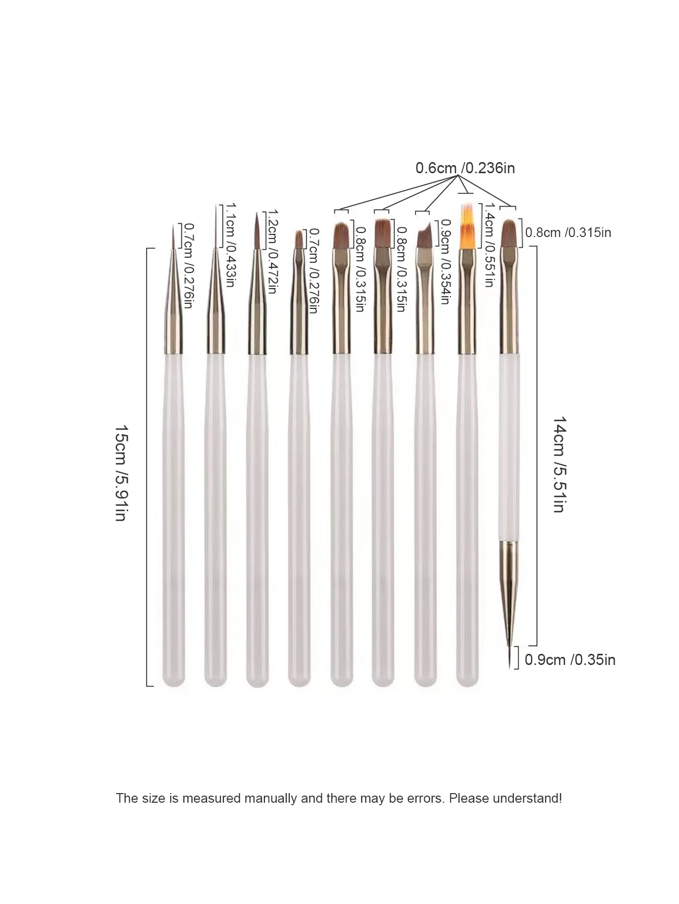 1 Set Of Nail Art Brushes For Painting Daisies, Universal Flower Drawing, Line Drawing, Blending, Gradient, Gray Bar Brush