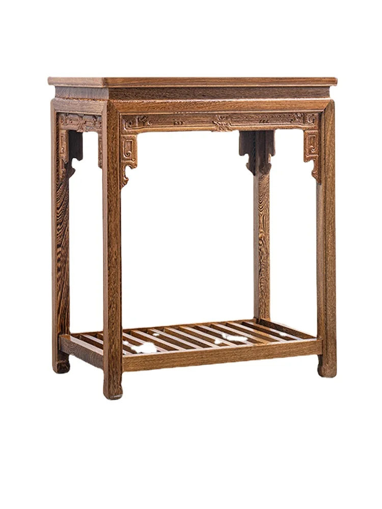 

Hxl Flower Stand Solid Wood Millettia Laurentii New Chinese Style Storage Bonsai Stand Multi-Layer Decoration Table