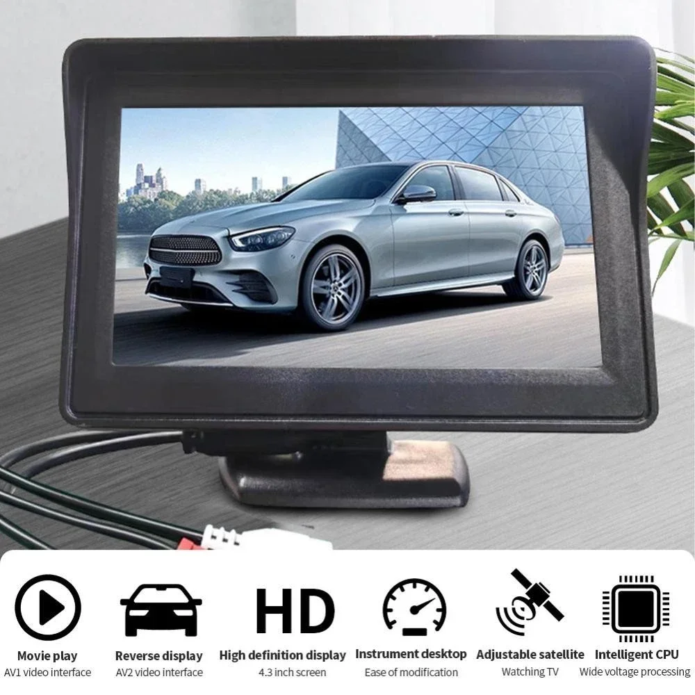 Car Monitor 4.3-Inch Screen, Used for Rear-View Reversing Camera TFT 12LCD Display High-Definition Digital Color 4.3-Inch - 6