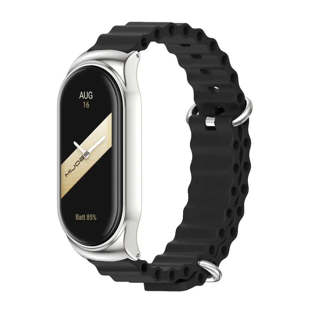 Premium PU Leather Wristband and Metal Bracelet