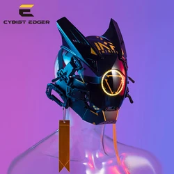 Cyber Punk Mask LED Light Cosplay Night City Neon Series SCI-FI Helmet Mechanical Novelty Special Use Halloween Party Gift