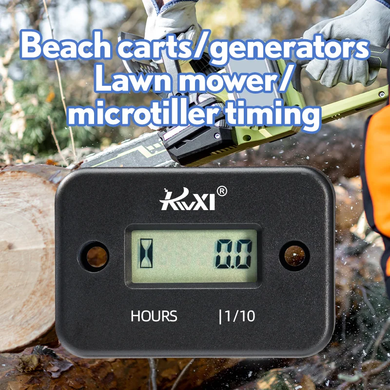 LSQ-01 Tachometer Hour Meter Digital Display for Chainsaw Lawnmover Motorcycle Digital Board Hour Counter Battery Replaceable Engine Tachometer Tachometer Gauge Tachometer Meter Engine Hour Meter