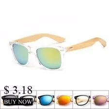 Gafas de sol de bambú para hombre y mujer diseño retro vintage_voghion.com