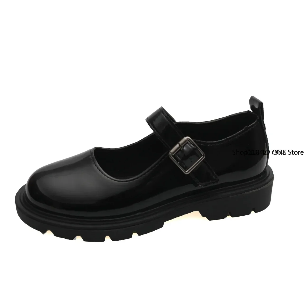 Women Loafers 2024 Vintage Round Toe Black Mary Jane Shoes Sweet Girls High Heel Platform Lolita Shoes Women's Shoes Plush 44 5