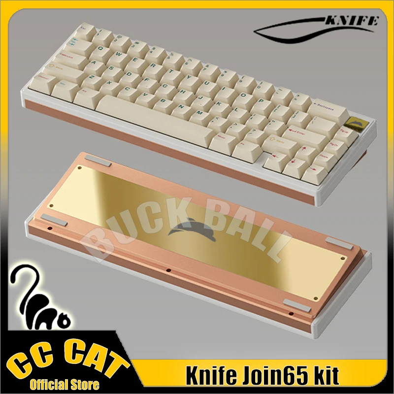 

Waizowl Knife Join65 Mechanical Keyboard Kit Wired Keyboards Kit Aluminum Alloy Kit Metal Case 65% Gasket Customization Keyboard