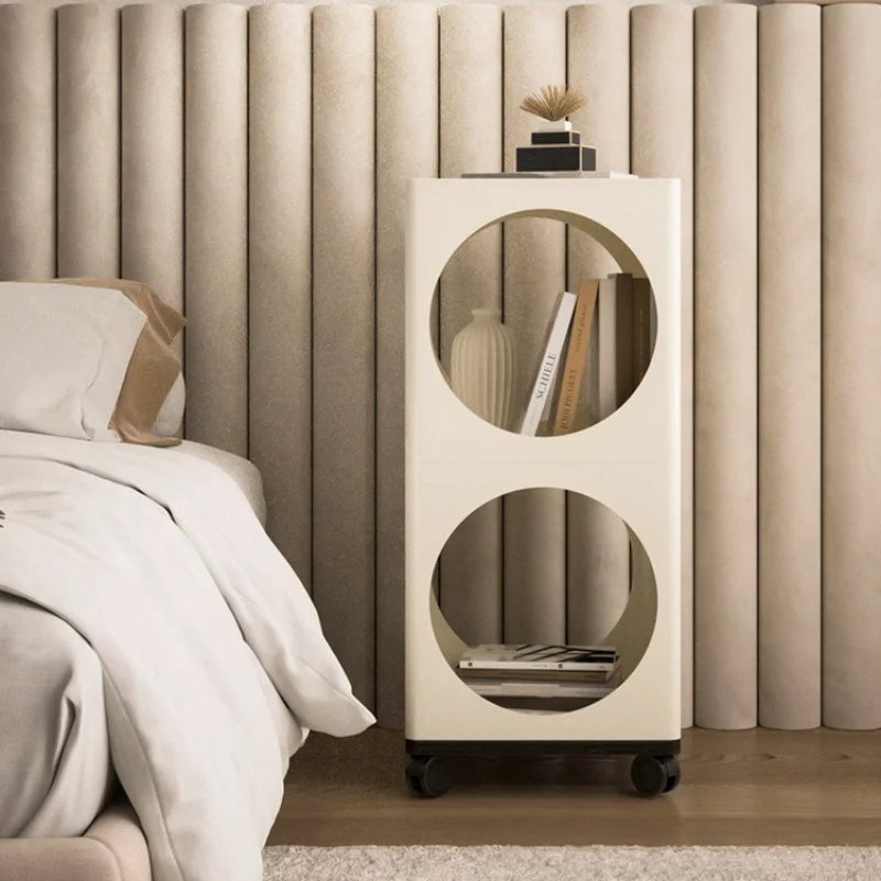 

High-quality PVC Side Bedside Table Cabinet Storage Modern Creative Bedside Table Large Bedroom Mesitas De Noche Home Furniture