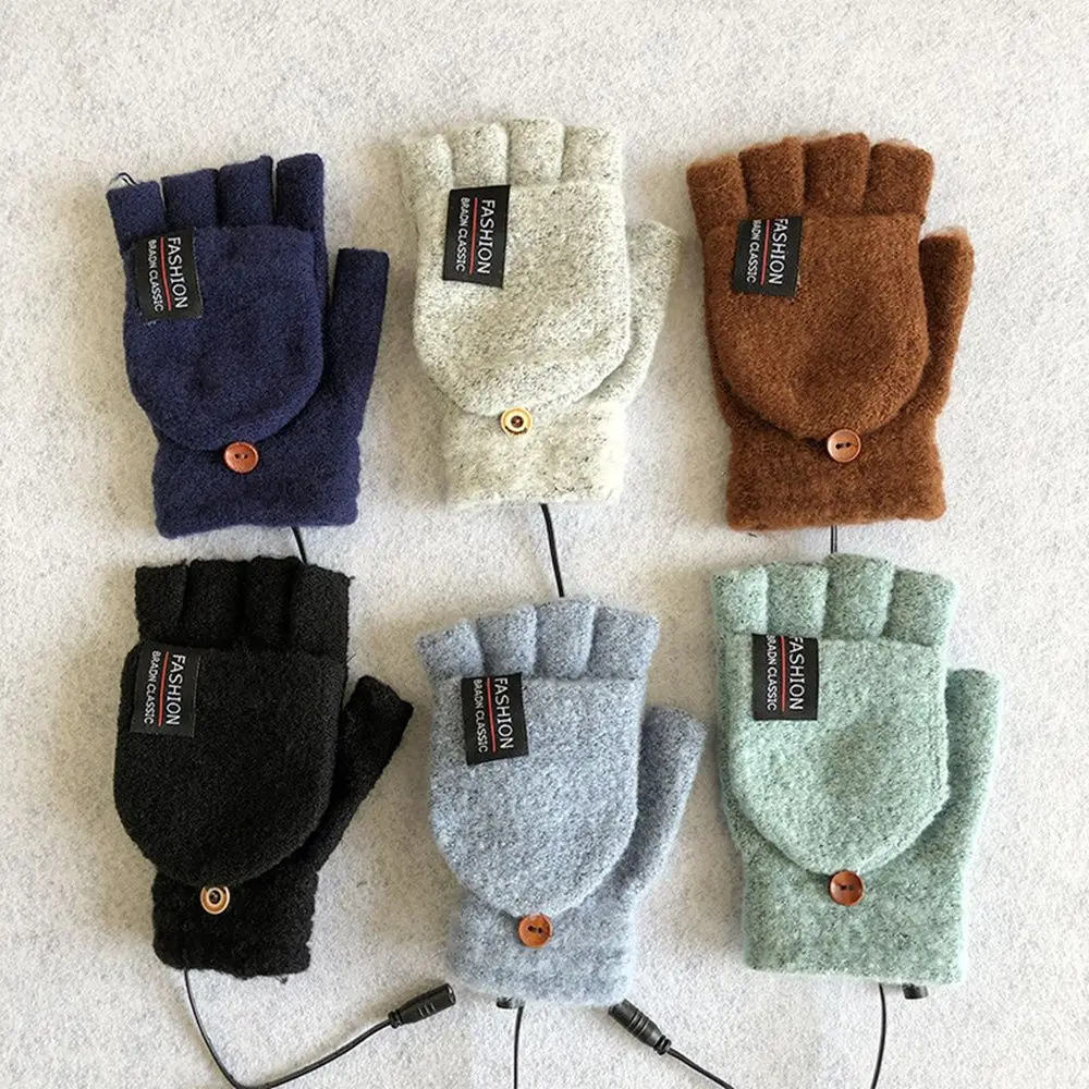 

Warmer USB Winter Mitten Full&Half Finger Heated Gloves Electric Heating Gloves