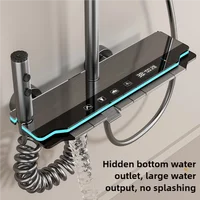 Gray Shower System Set Adjustable lengths Multifunctional Piano Keys Temperature Display Bathrooms Shower Set 2