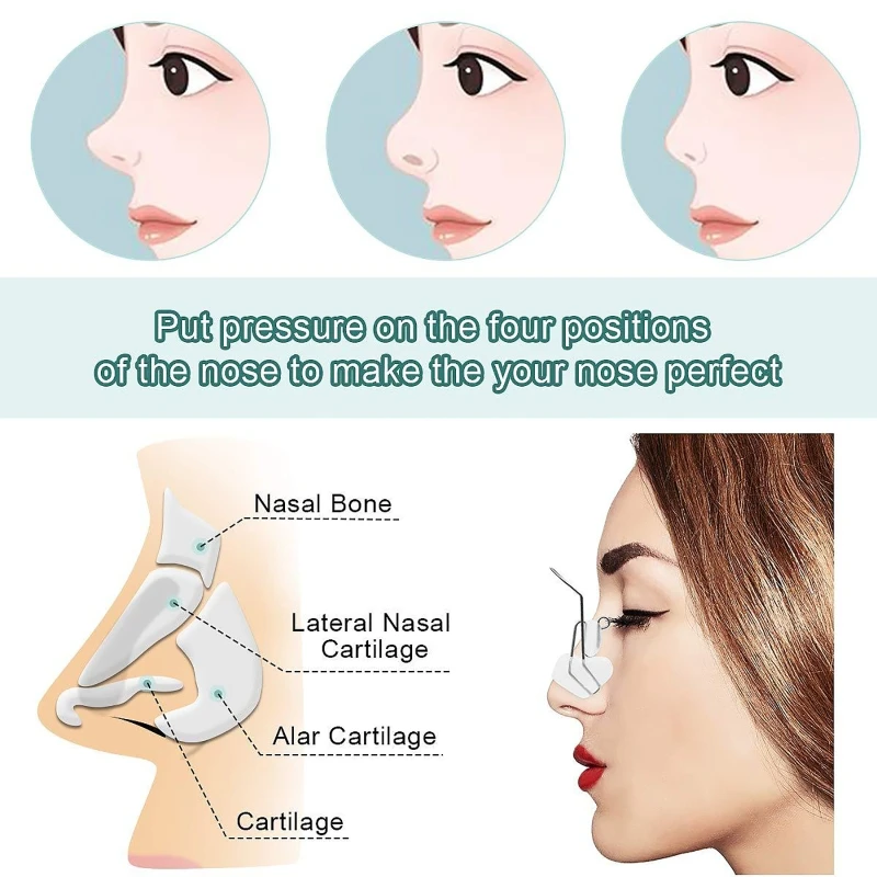 Q1QD Nose Shaper Clip Nose Beauty Up Lifting Silicone Nose Bridge Wide Crooked Nose High Up Tool for Women Men 2
