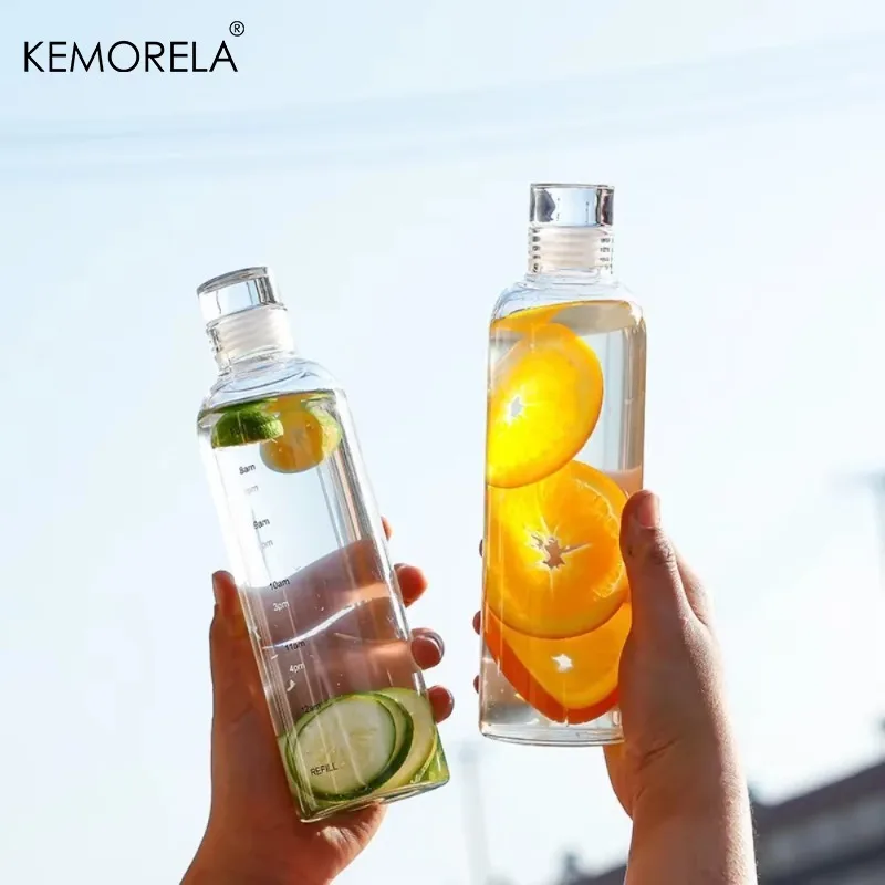 Eco-Friendly Reusable Glass Water Bottle with Leak-Proof Lid