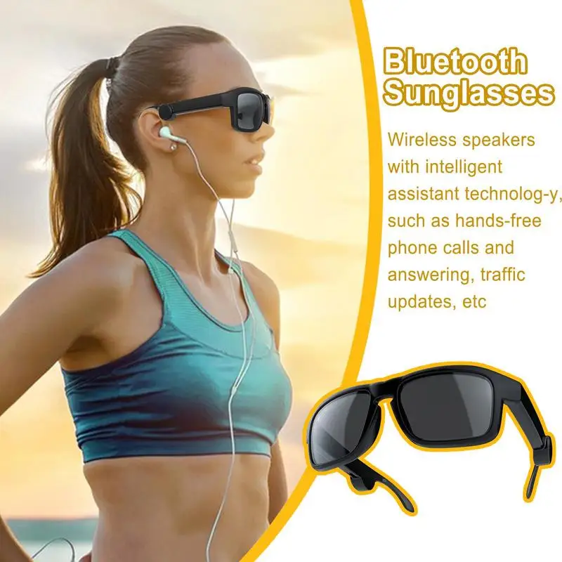

Wireless Sunglasses for Men | Audio Sunglasses Wireless Eyeglasses | Smart Glasses with Volume Up Down Music Sunglasses Voice Co