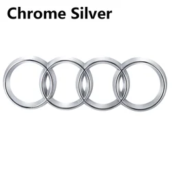 Sleek Chrome Black Car Emblem Badge - Front 282mmX100mm (Audi Silver)