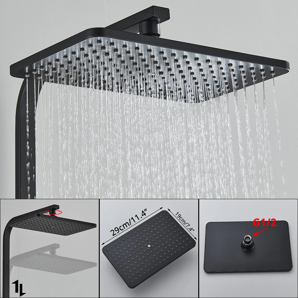 Bathroom Faucet Bathroom Shower Faucet Set Bathroom Shower Faucet Set Wall Mount Rainfall Shower Head With Handheld Sprayer Bathtub Tap Mixer 3/2/1 Function System