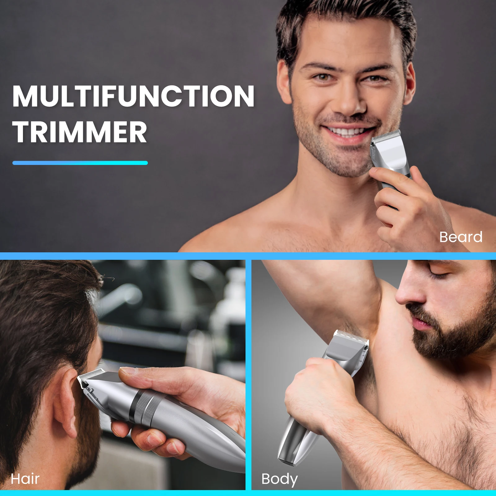 Men's Hair Clippers Professional Kit 5-gear Adjustable Hair Electric Trimmers For Men Adults Kids Cordless Hair Cutting Machine 6