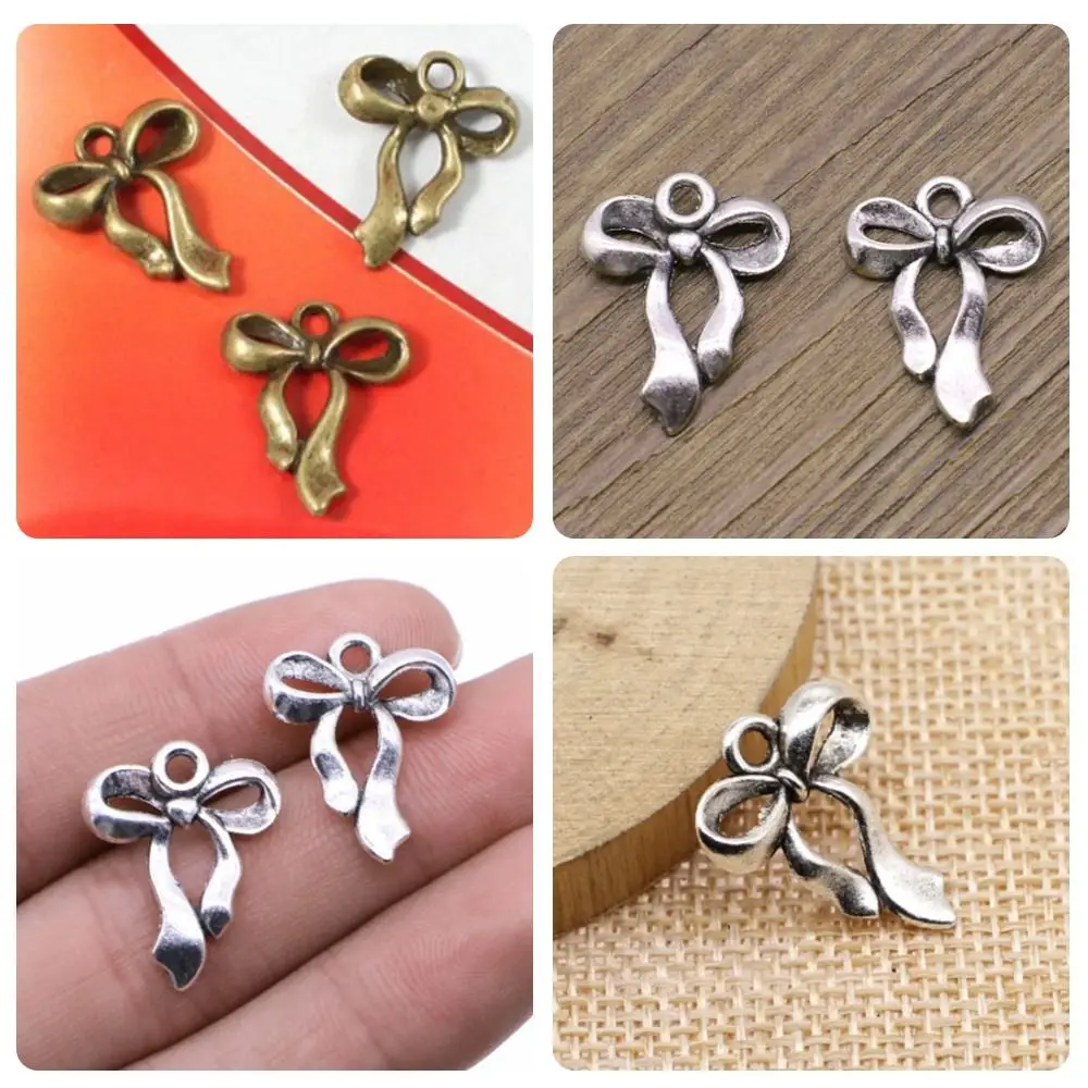 

40Pcs 2Colors Bow Tie Pendants New Zinc Alloy Bow Tie Bow Tie Necklace Charm DIY Necklace Making