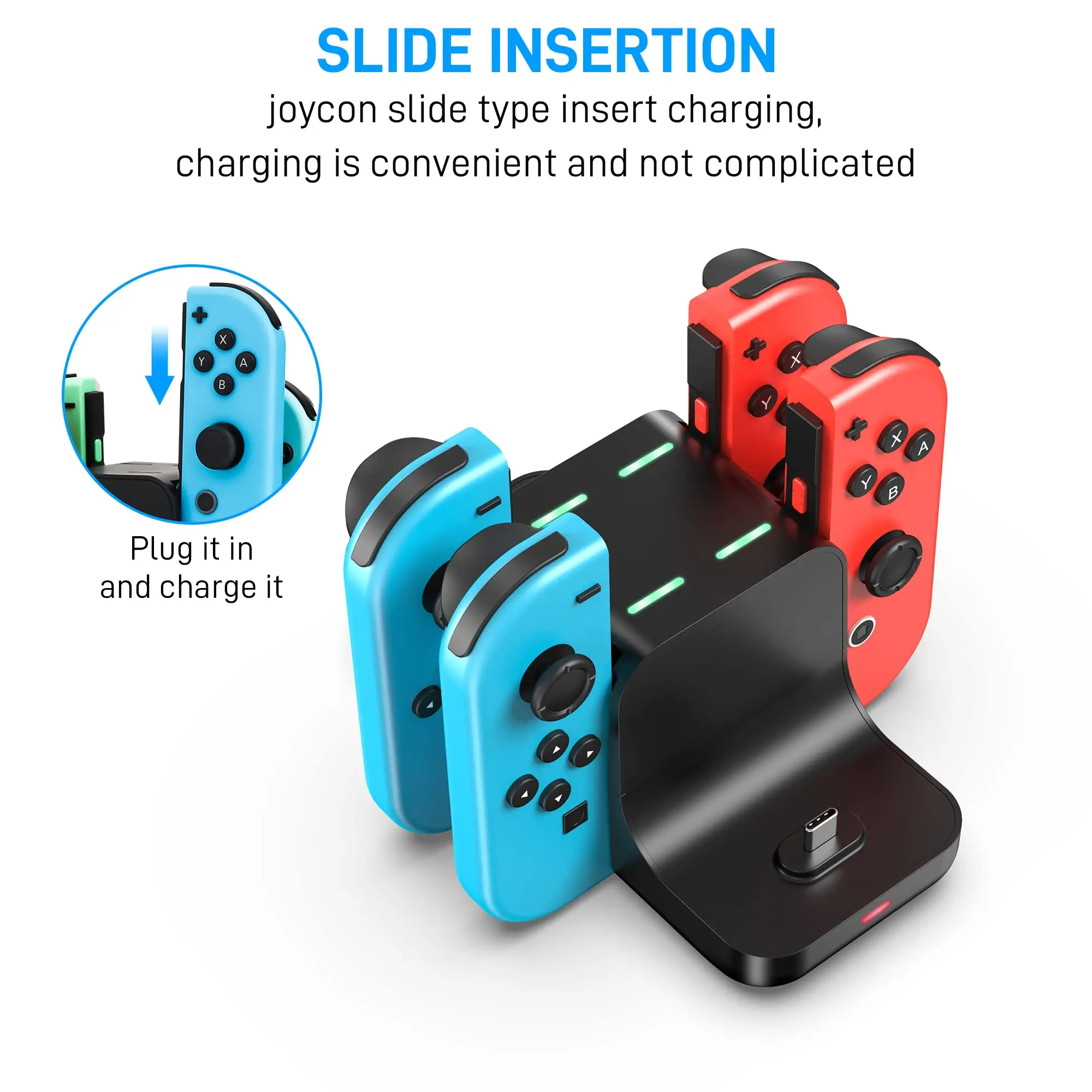 Case Nintendo Switch 4Leader - Carregador Nintendo Switch Oled Base De  Carregamento Para Controle Acessórios Para Nintendo Switch Estação De