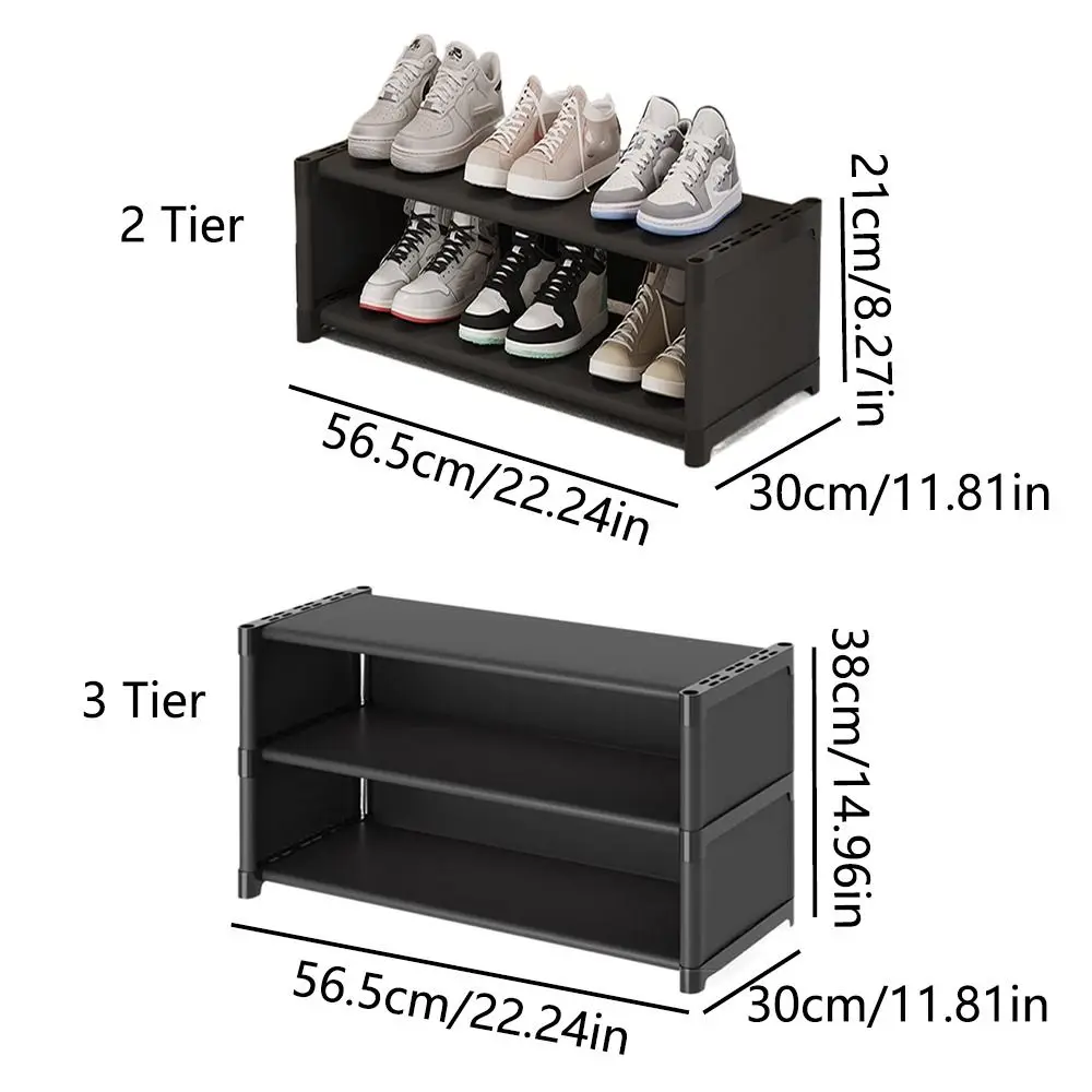 Dust Proof Cover Long Shoe Rack Large Capacity Free Standing Shoe Cabinet Double Row Easy To Install Shoe Storage Shelf Boot 6