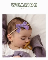 3pcs/Set Velvet Baby Bows Headbands Girls Hair Accessories Newborn Photograph Children Lovely Hairband Elastic Nylon Bands 2