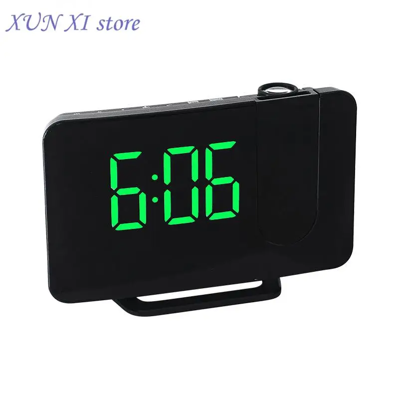 

2024 New FM Radio LED Digital Smart Alarm Clock Watch Table Electronic Desktop Clocks USB Wake Up Clock with 180 Time Projector