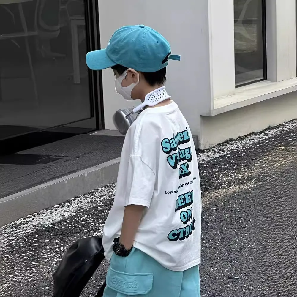 

Huzhou Zhili модная одежда с принтом и коротким рукавом 2024 летняя детская футболка Топ для мальчиков